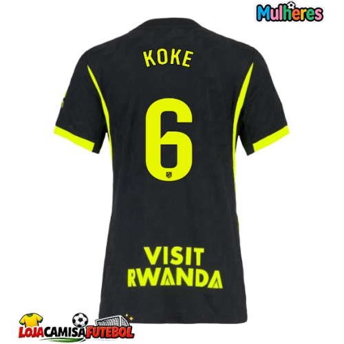Camisa de Futebol Atletico Madrid Koke #6 Equipamento Secundário Mulheres 2026-27 Manga Curta